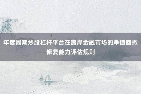 年度周期炒股杠杆平台在离岸金融市场的净值回撤修复能力评估规则