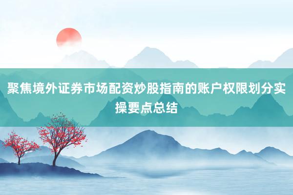 聚焦境外证券市场配资炒股指南的账户权限划分实操要点总结