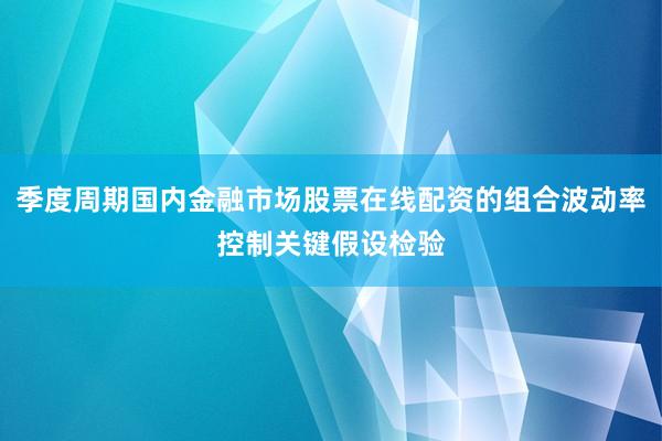 季度周期国内金融市场股票在线配资的组合波动率控制关键假设检验
