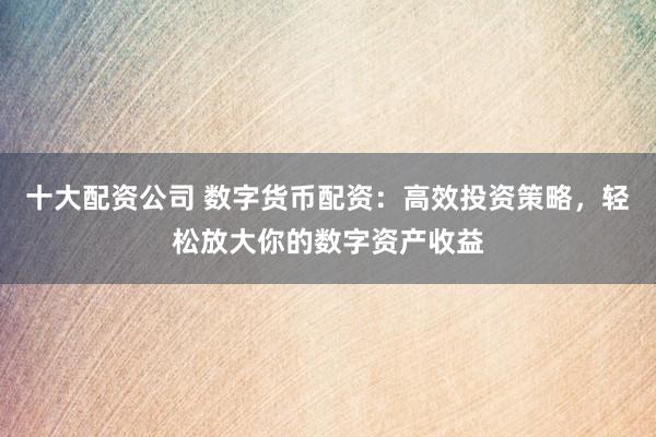 十大配资公司 数字货币配资：高效投资策略，轻松放大你的数字资产收益