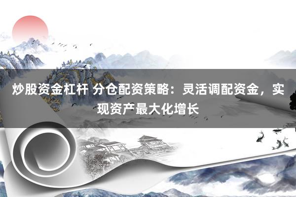 炒股资金杠杆 分仓配资策略：灵活调配资金，实现资产最大化增长