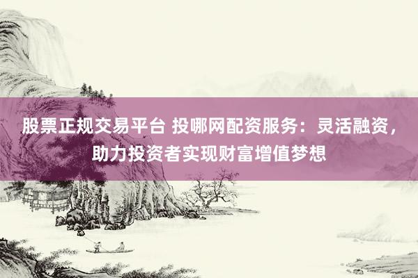 股票正规交易平台 投哪网配资服务：灵活融资，助力投资者实现财富增值梦想